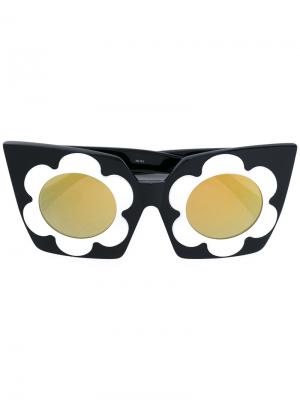 Солнцезащитные очки с цветочным дизайном Markus Lupfer. Цвет: чёрный
