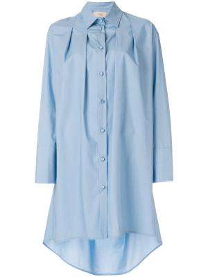 Длинная оверсайз-рубашка Maison Flaneur. Цвет: синий