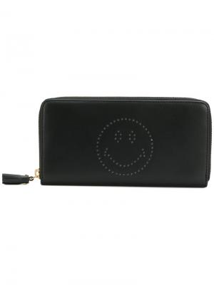 Large Smiley wallet Anya Hindmarch. Цвет: чёрный