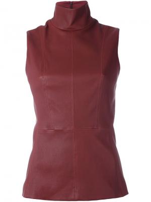 Топ с воротником-воронкой Mugler. Цвет: красный