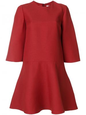 Короткое расклешенное платье Valentino. Цвет: красный