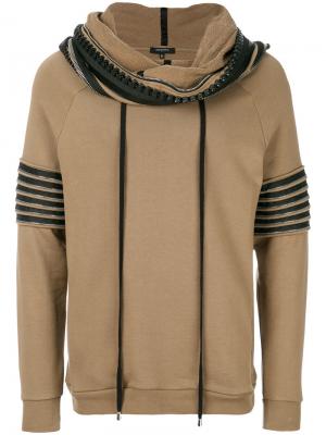 Funnel neck hoodie Unconditional. Цвет: коричневый