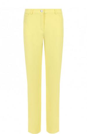Однотонные укороченные брюки Escada. Цвет: желтый