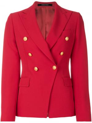 Двубортный пиджак Tagliatore. Цвет: красный