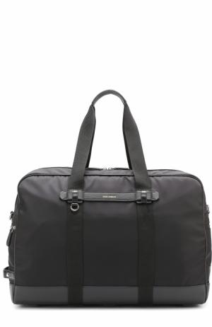 Текстильная дорожная сумка с плечевым ремнем Dolce & Gabbana. Цвет: черный