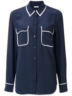 Блузка с контрастными карманами Equipment. Цвет: синий