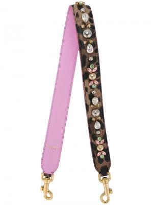 Ремень для сумки с леопардовым принтом Dolce & Gabbana. Цвет: коричневый