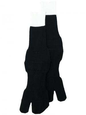 Носки с контрастной полоской Maison Margiela. Цвет: чёрный