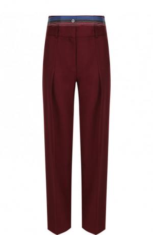 Шерстяные брюки со стрелками и завышенной талией Victoria, Victoria Beckham. Цвет: бордовый
