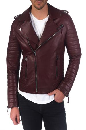 Leather jacket GIORGIO DI MARE. Цвет: vinous