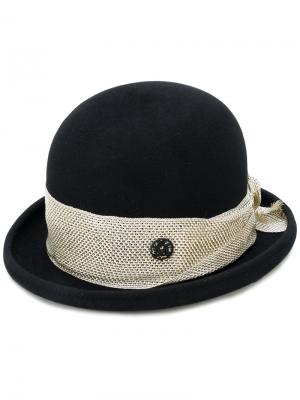 Шляпа с контрастным декором Maison Michel. Цвет: чёрный