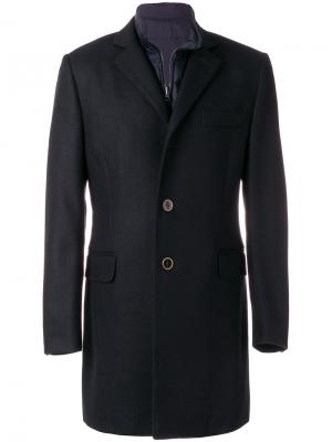 Однобортное пальто Fay. Цвет: синий