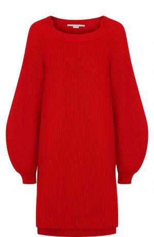 Удлиненный шерстяной пуловер с разрезами Stella McCartney. Цвет: красный