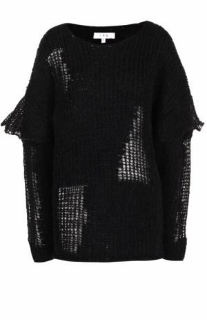 Шерстяной пуловер фактурной вязки с круглым вырезом Iro. Цвет: черный