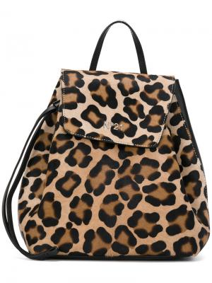 Рюкзак со шнурком с леопардовым принтом Nº21. Цвет: чёрный