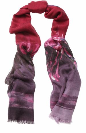 Кашемировый шарф Feathers с принтом Loro Piana. Цвет: бордовый