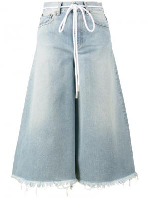 Укороченные джинсы с поясом-веревкой Off-White. Цвет: синий