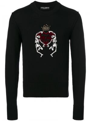 Свитер King Of Love с пайетками Dolce & Gabbana. Цвет: чёрный