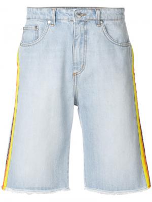 Джинсовые шорты с полосками по бокам MSGM. Цвет: синий