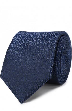 Шелковый галстук HUGO. Цвет: темно-синий