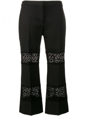 Укороченные брюки с кружевными вставками Alexander McQueen. Цвет: чёрный