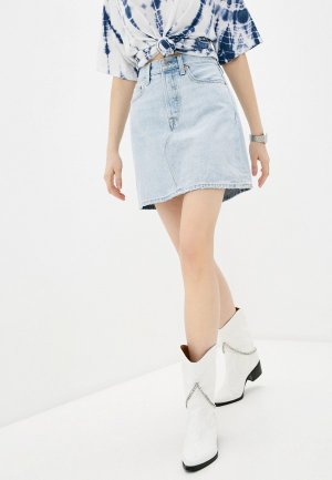 Юбка джинсовая Levis® Levi's®. Цвет: голубой