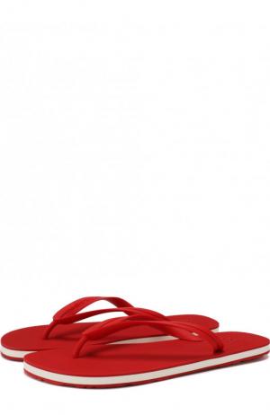 Резиновые шлепанцы Porto Cervo Dolce & Gabbana. Цвет: красный