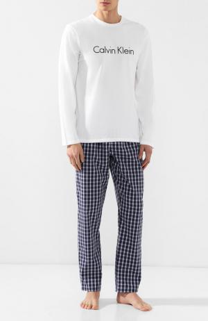 Хлопковая пижама с брюками Calvin Klein Underwear. Цвет: синий