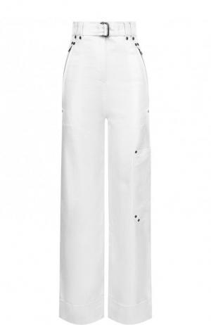 Расклешенные брюки с завышенной талией и поясом Tom Ford. Цвет: белый