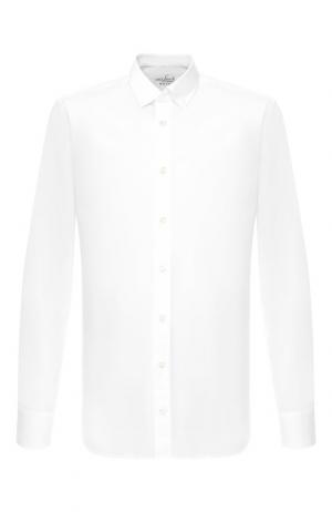 Хлопковая рубашка с воротником button down Van Laack. Цвет: белый