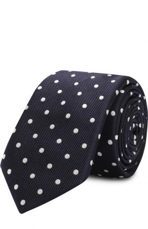 Шелковый галстук с узором Dolce & Gabbana. Цвет: темно-синий