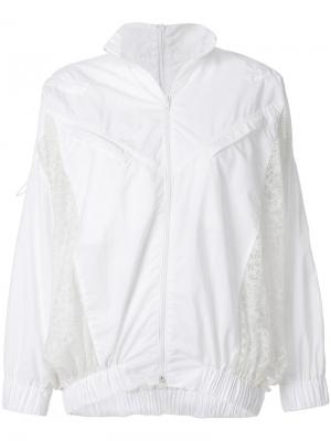Кружевная куртка на молнии Almaz. Цвет: белый