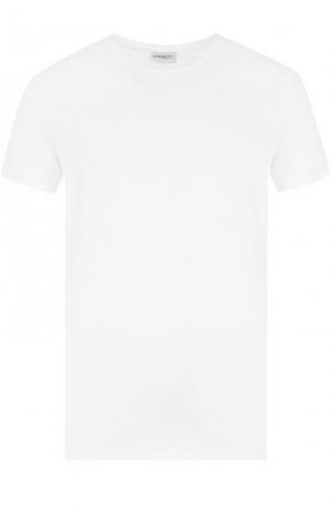 Однотонная хлопковая футболка Zimmerli. Цвет: белый