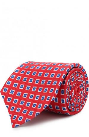 Шелковый галстук с узором Kiton. Цвет: красный