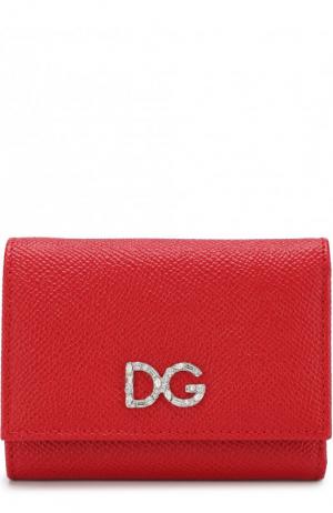 Кожаный кошелек на кнопке Dolce & Gabbana. Цвет: красный