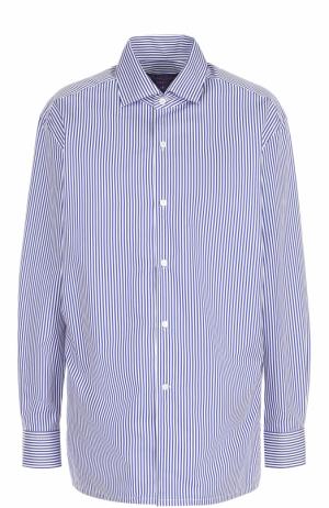 Хлопковая блуза в контрастную полоску Ralph Lauren. Цвет: синий