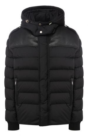 Стеганая куртка с капюшоном Saint Laurent. Цвет: черный