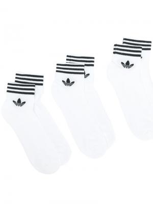 Комплект носков Adidas. Цвет: белый