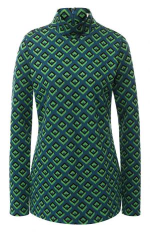 Пуловер с высоким воротником и принтом Diane Von Furstenberg. Цвет: зеленый