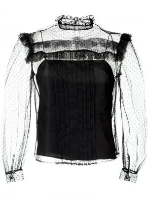 Блузка с прозрачными панелями Miu. Цвет: чёрный