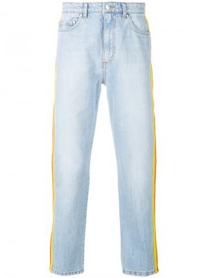 Прямые джинсы с полосками MSGM. Цвет: синий