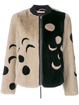 Куртка бомбер Luna с норковым мехом Cara Mila. Цвет: телесный