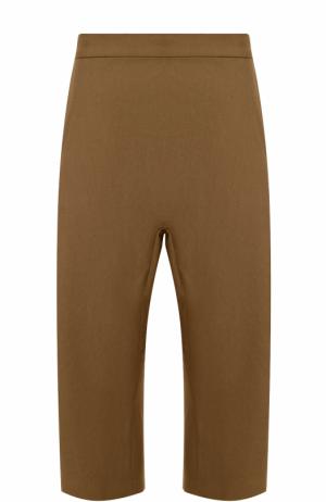 Укороченные брюки из смеси хлопка и льна с заниженной линией шага Haider Ackermann. Цвет: коричневый