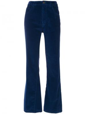 Укороченные бархатные брюки Prada. Цвет: синий