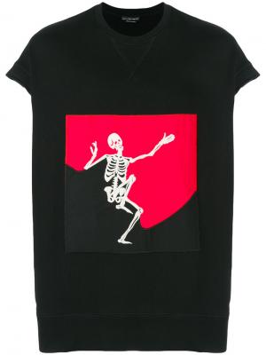 Толстовка Dancing Skeleton Alexander McQueen. Цвет: чёрный