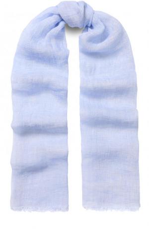 Льняной шарф с необработанным краем 120% Lino. Цвет: голубой