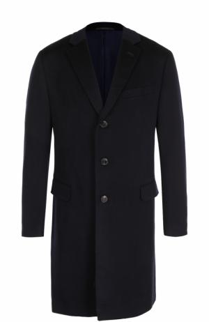 Шерстяное однобортное пальто Pal Zileri. Цвет: темно-синий