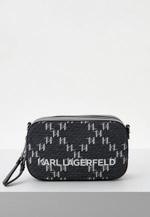 Сумка и брелок Karl Lagerfeld. Цвет: серый