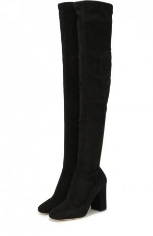 Замшевые ботфорты Jackie на устойчивом каблуке Dolce & Gabbana. Цвет: черный