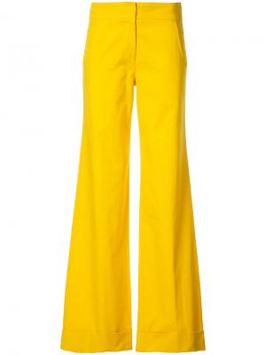 Удлиненные расклешенные брюки Derek Lam. Цвет: жёлтый и оранжевый
